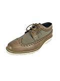 Barbour Asheton MFO0150TA51 Leather/Canvas Brogue Shoes Olive/Brown UK7