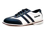 Bowlio Torino - Chaussures de Bowling en Cuir Noir Et Blanc - Adulte Et Enfant