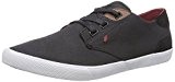 Boxfresh Stern Noir Rouge Waxed Canvas Hommes Baskets Chaussures