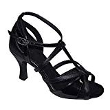 BYLE Sangle de Cheville Sandales en Cuir Chaussures de Danse Modern'Jazz Samba Adultes d'été Chaussures de Danse Latine Chaussures de ...
