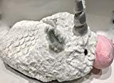 Chausson géant fantaisie – Luxueux double Pantoufle – Supersoft Blanc Unicorn- Animal Pantoufles Pantoufle de fantaisie – Grande chauffe-pieds