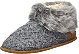 Dearfoams Textured Knitted Bootie W/Pile Cuff, Chaussons Montants Femme