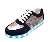 DELEY Unisexe Femmes Hommes Camouflage Glowing Lumière LED Chaussures USB Charge Clignotant Sneakers