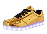 DELEY Unisexe Mode Décontractée Clignotant Sneakers USB Charge LED Glitter Light Up Chaussures