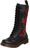 Dr Martens Vonda Black Red 14 eyelets Leather Womens Boots -3