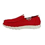 Dude Shoes Men's Dude Farty Post Sport Perforated Canvas Red