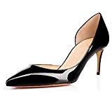 ELASHE - Escarpins Femme - 6.5 cm Kitten-Heel Chaussures - Bout Pointu Ferm¨¦ - Classique Bureau Soiree Shoes