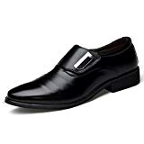 Feidaeu Homme Chaussures de Ville Cuir Sans Lacets Bout Pointu Chaussures D'Affaires Classique Commercial Mariage Grande Taille 47 48 Derbies
