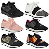 FEMMES DAMES FILLES lacet Baskets Bali RUNNER maille extensible BANDE mode chaussures plates Taille