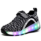 Fexkean Chaussures de Sport Baskets Lumineuses Clignotante LED Chaussures à roulettes Avec 7 Colorés LED Touché Plus Cool pour enfant