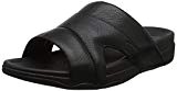 FitFlop Freeway Pool Slide in Leather, Sandales Bout Ouvert Homme, Noir