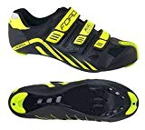 Force - Chaussures de cyclisme à velcro – Noir, jaune fluo - Noir - giallo fluo/nero, 40 EU EU