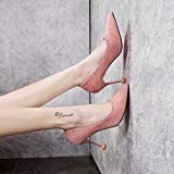GAOLIM Astuce High Heels Women's Fine avec Perles en Métal des Chaussures À Talons Rose Princess Light Embout Seul Dame ...