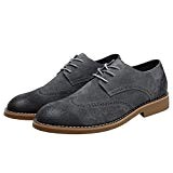 GLSHI Chaussures pour hommes en daim printemps automne formel chaussures confort Oxfords à lacets pour le bureau occasionnel et carrière ...