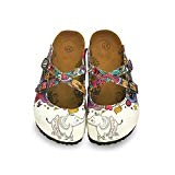 Goby UK White Elephant Cross-Strap Clogs WCAL126