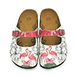 Goby UK White & Pink Flamingo Clogs CAL806