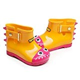 Gugutogo Slip anti-dérapant pour enfants sur des chaussures de pluie gelée avec Lovely Shark Pattern Unisexe (Couleur: jaune) (Taille: 21)
