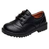 Hibote Garçon Oxford Chaussures - Chaussures Habillées Formelles Noires de l'école Unisexe des Enfants - 18062608