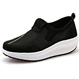 Hishoes Bottes Compensées Femme Plateforme Basket Mode Sneakers Plate Creepers Marche Fitness Gym Sport Chaussures
