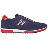 Hogan Chaussures Baskets Sneakers Homme en Daim h198 Slash blu
