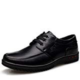Hommes Chaussures à Lacet en PU Cuir Souple Litchi Grain Bout Pointu Plat Épais Semelle Antidérapant Loisir Derby