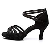 HROYL Chaussures de Danse pour Femmes/Chaussures de Danse Latine Satin Ballroom Modèle 213