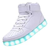 iLory de Couleur Mode Hith-Top Unisexe Homme Femme USB Charge LED Lumière Lumineux Clignotants Chaussures de Sports Baskets Sneakers