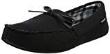 Isotoner Mens Jersey Moccasin Slipper, Chaussons Bas Homme, Noir