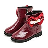 kekafu Chaussures filles automne hiver en cuir Doublure Peluches Bottes Mode Bootie Bottes Bottines / Boots Bowknot Pour robe de ...