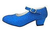La Señorita Chaussures Flamenco Espagnol Princesse de danse - Bleu scintillement