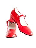 La Senorita Chaussures flamenco espagnol - Rouge laque + chausse pendentif gratuit