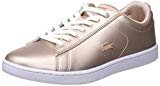 #Lacoste Carnaby Evo Nude Cuir Femmes Formateurs Chaussures