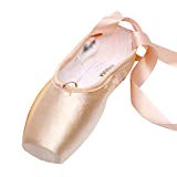 LINNUO Chaussures de Ballet de Pointe Pour les Filles Pointe des Orteils et des Rubans