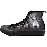 Loup Chi, hommes fantasy gothic metal baskets sneakers noir - 44 - Spiral