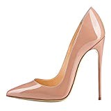 MIUINCY classic high heels ladies sexy high heels shoes wedding shoes party (41 EU, Nude)