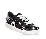 MOA - Chaussure à lacets noire en cuir avec glitter, motifs amusants de Mickey Mouse sur l’entière chaussure, garçon, garçons