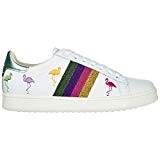 MOA Master of Arts Chaussures Baskets Sneakers Femme en Cuir Flamingo Blanc