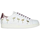 MOA Master of Arts Chaussures Baskets Sneakers Femme en Cuir Flamingo Blanc