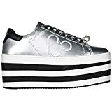 MOA Master of Arts Chaussures Baskets Sneakers Femme en Cuir Mickey Argent