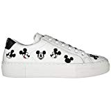 MOA Master of Arts Chaussures Baskets Sneakers Femme en Cuir Mickey Blanc