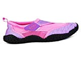 Nalu Velcro Aqua Surf / Beach / Wetsuit Shoes (Kids UK 11 / EU 29, Pink with Lilac Trim)