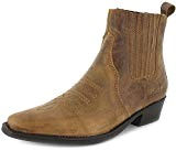 NEUF POUR HOMMES / Gents Brown Wrangler à enfiler en cuir bottes cowboy marron - tailles UK 7-12