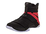 Nike Men's Lebron Soldier 10 SFG Black/Black University Red Basketball Shoe 10.5 Men US