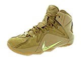 Nike Men's Lebron XII Ext QS Wheat Metallic Gold/Wheat Basketball Shoe 13 Men US