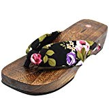 Oasap Women Japanese Traditional Shoes Geta Wooden Clogs Sandals