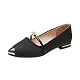 OverDose Ballerines Chaussures Plats, Femme Mocassins Pointure Suede Casual Toe Slip-On Flat Shoes