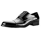 PDFGO Hommes Classique Derby Chaussures à Lacets En Cuir Véritable De Mariage D'affaires Ronde Bout Rond Chaussures Uniformes Chaussures