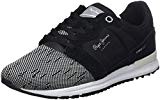 Pepe Jeans Tinker Pro 120 Knitted, Sneakers Basses Homme, Noir