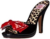 Pin Up Couture Siren-06, Sandales Plateforme Femme, Blk-Red Pat