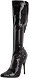 PleaserUSA High Heel-botte de genou Domina-2000, laque noir, 37 EU